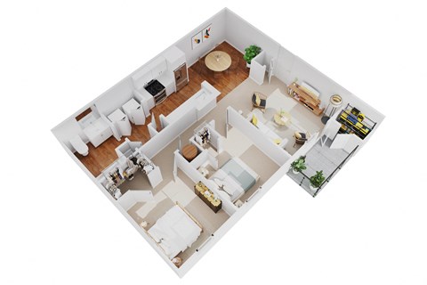 bedroom floor plan an in 3d
